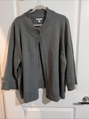 croft & barrow Gray Button-Closure Women's Knit Cardigan